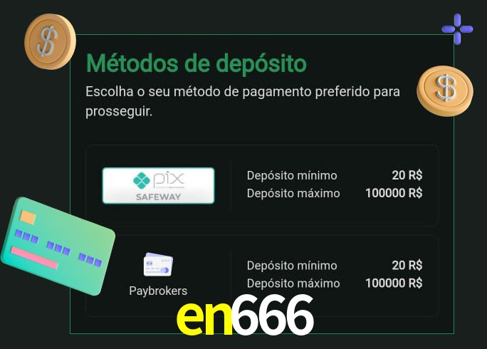 O cassino en666 oferece uma grande variedade de métodos de pagamento